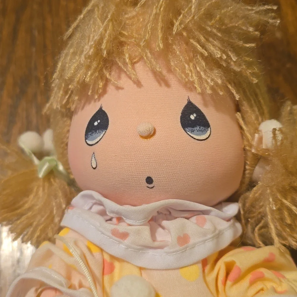Adorable Precious Moments Doll in Yellow Jumper With Mask.